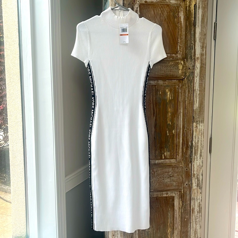 Michael kors ribbed white dress size small